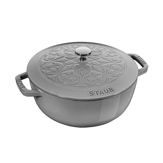 Staub Cast Iron Essential French Oven With Lily Lid in Graphite Grey