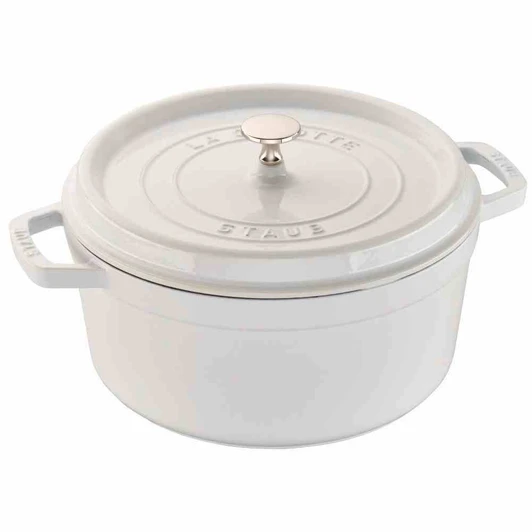 Staub Cast Iron Round Cocotte in White
