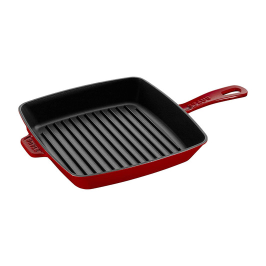 Staub Cast Iron Square Grill Pan in Cherry