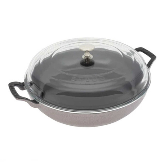 Staub Cast Iron Braiser With Glass Lid in Lilac