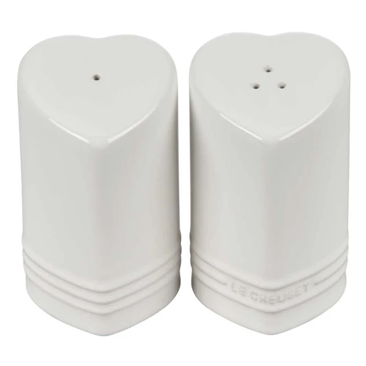 Le Creuset Heart Salt and Pepper Shakers in White