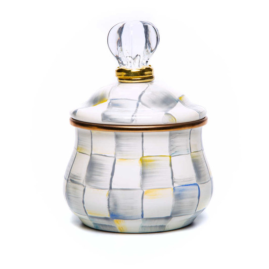 MacKenzie-Childs Sterling Check Lidded Sugar Bowl