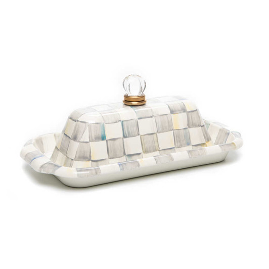 MacKenzie-Childs Sterling Check Butter Box