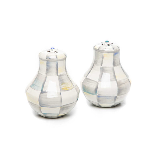 MacKenzie-Childs Sterling Check Salt and Pepper Shakers