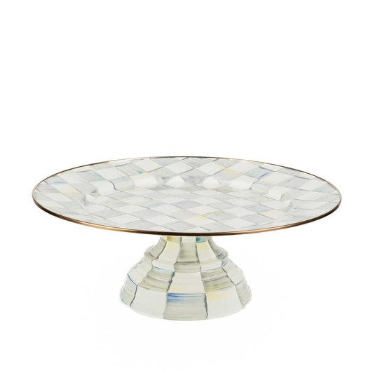 MacKenzie-Childs Sterling Check Large Pedestal Platter