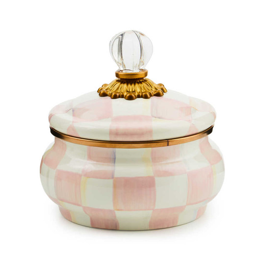 MacKenzie-Childs Rosy Check Squashed Pot