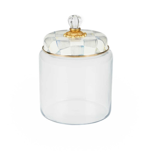MacKenzie-Childs Sterling Check Large Kitchen Canister
