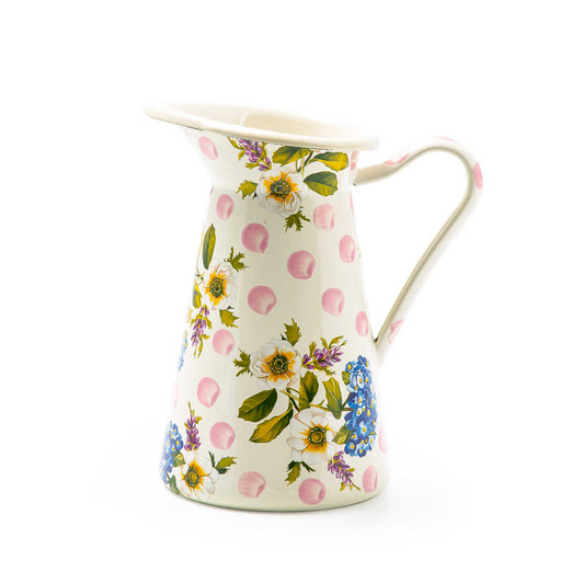MacKenzie-Childs Pink Wildflowers Medium Practical Pitcher