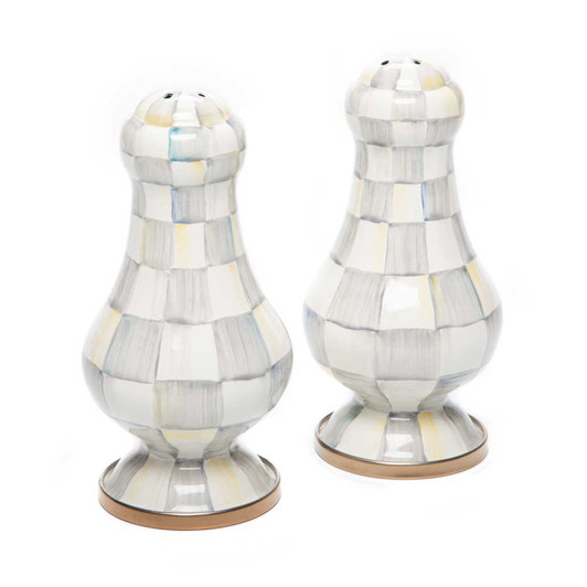 MacKenzie-Childs Sterling Check Large Salt and Pepper Shakers
