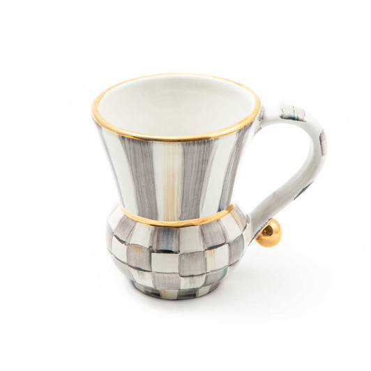 MacKenzie-Childs Sterling Check Ceramic Mug