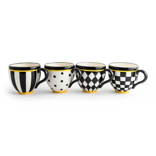 MacKenzie-Childs Set of Four Courtly Mugs