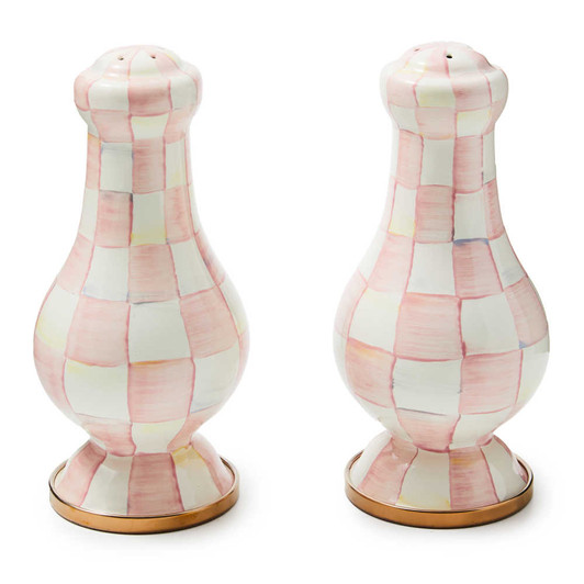 MacKenzie-Childs Rosy Check Large Salt and Pepper Shakers