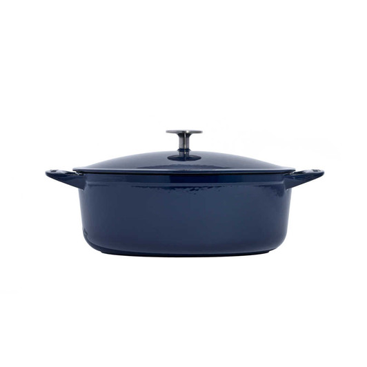 Made In Enameled Cast Iron Oval Dutch Oven in Harbour Blue
