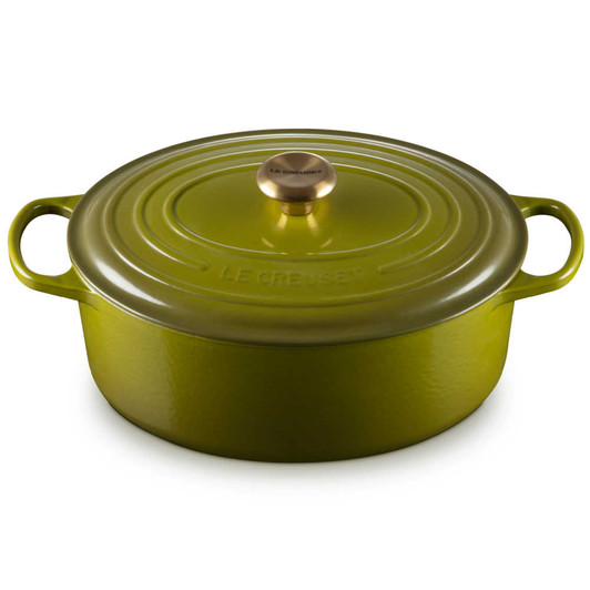 Le Creuset Cast Iron Oval Dutch Oven in Olive