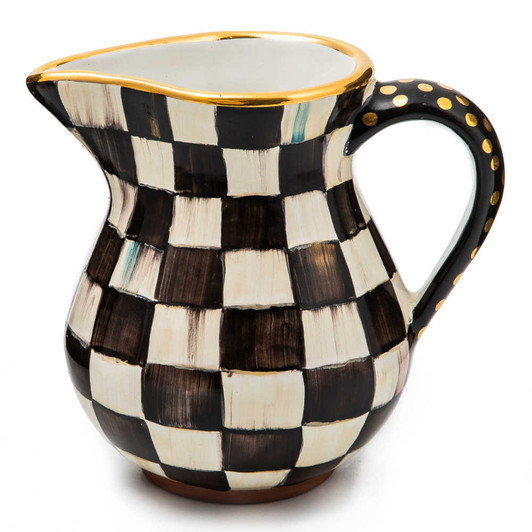 MacKenzie-Childs Courtly Check Ceramic Portly Pitcher