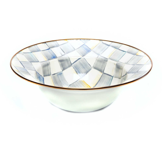 MacKenzie-Childs Sterling Check Serving Bowl