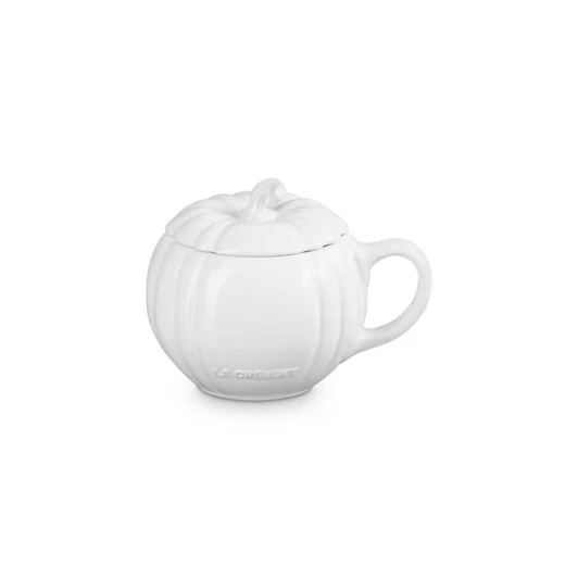 Le Creuset Pumpkin Lidded Mug in White