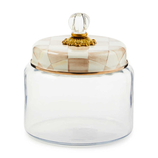 MacKenzie-Childs Mocha Check Medium Kitchen Canister