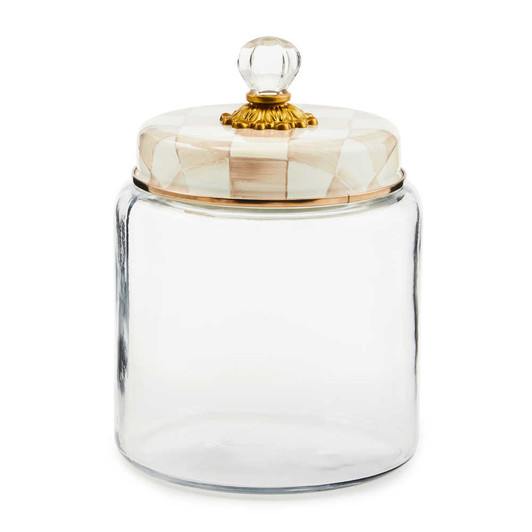 MacKenzie-Childs Mocha Check Large Kitchen Canister