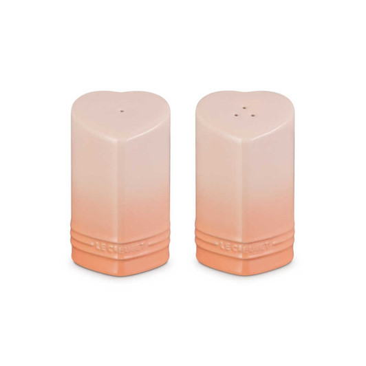 Le Creuset Heart Salt and Pepper Shakers in Pêche
