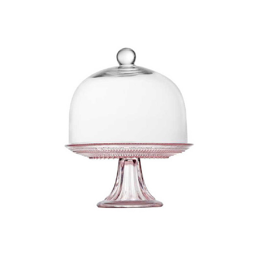 Fortessa Jupiter Small Cake Stand and Dome Set in Pink
