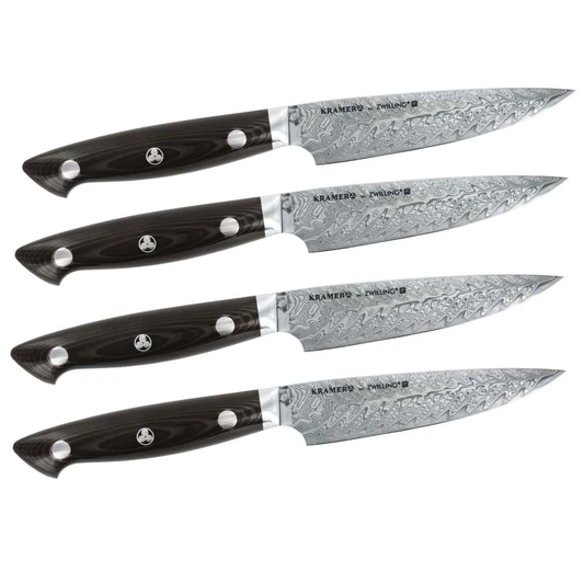 Kramer by Zwilling Euroline Stainless Steel Damascus 4-Piece Steak Knife Set