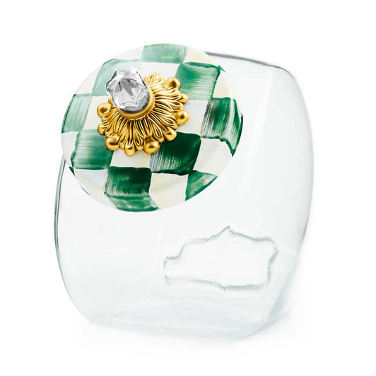 MacKenzie-Childs Emerald Check Sweets Jar