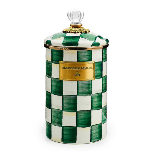 MacKenzie-Childs Emerald Check Large Canister