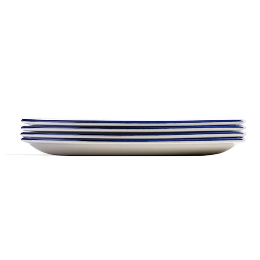 Made In Dinner Plates With Navy Rim