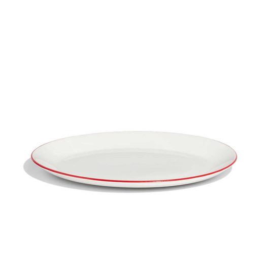 Made In Serving Platter With Red Rim