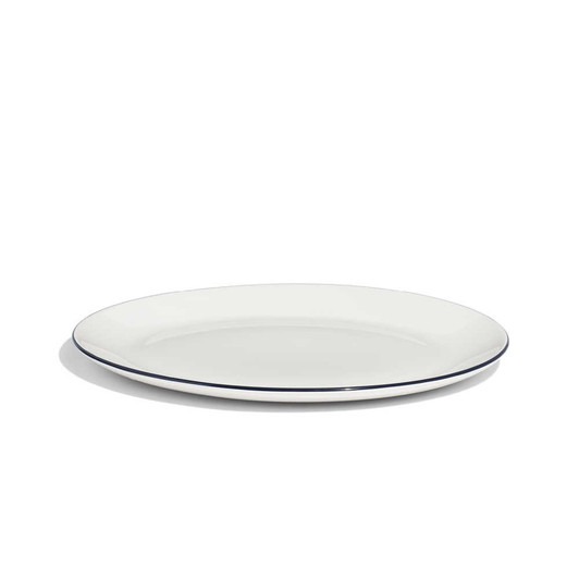 Made In Serving Platter With Navy Rim