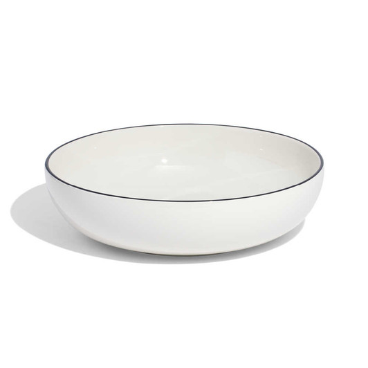 Made In Serving Bowl With Navy Rim