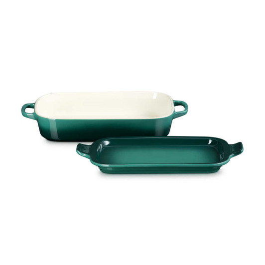 Le Creuset Rectangular Dish With Platter Lid in Artichaut