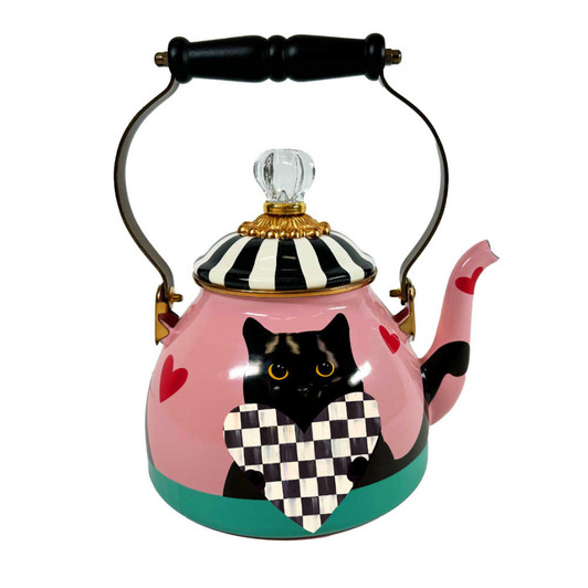 MacKenzie-Childs Cat Love 2-Quart Tea Kettle