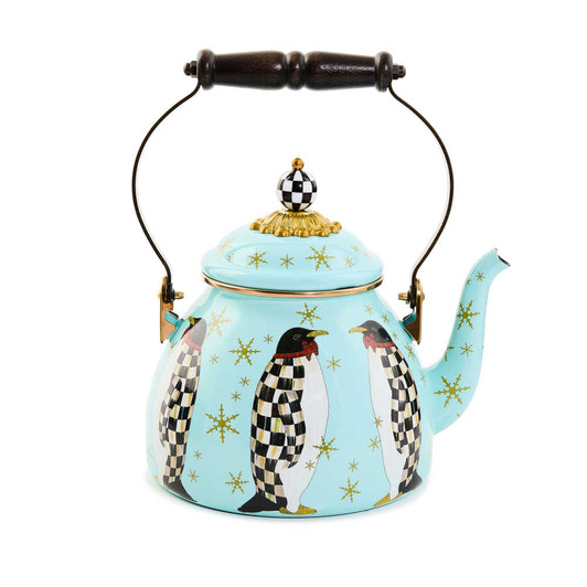 MacKenzie-Childs Penguin Parade 2-Quart Tea Kettle