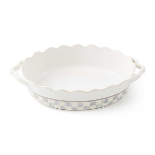 MacKenzie-Childs Sterling Check Everyday Small Oval Baker