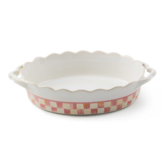 MacKenzie-Childs Rosy Check Everyday Small Oval Baker