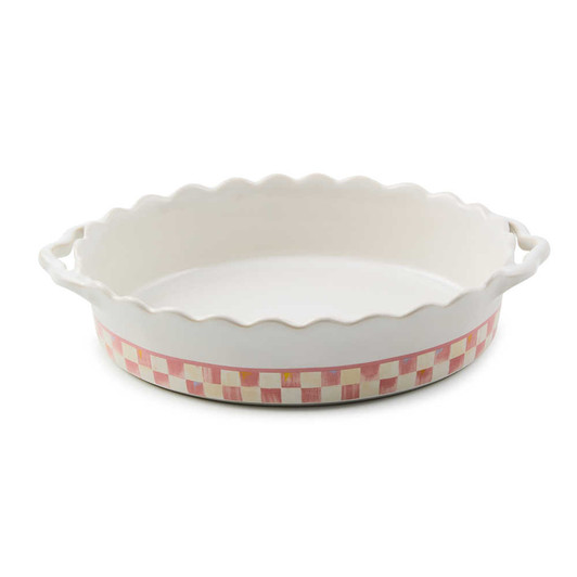 MacKenzie-Childs Rosy Check Everyday Medium Oval Baker