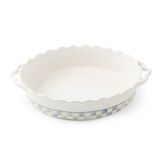 MacKenzie-Childs Sterling Check Everyday Medium Oval Baker