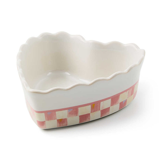MacKenzie-Childs Rosy Check Everyday Small Heart Baker