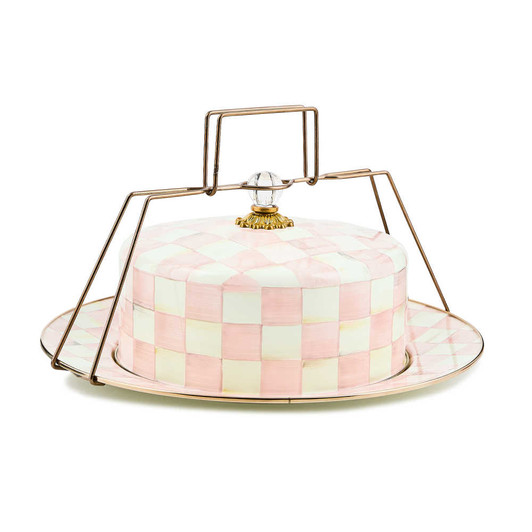 MacKenzie-Childs Rosy Check Cake Carrier