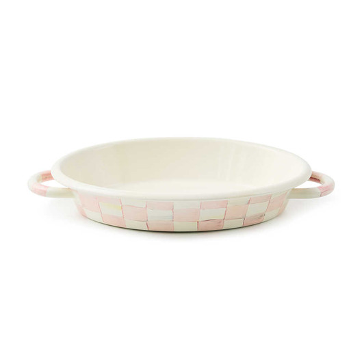 MacKenzie-Childs Rosy Check Medium Oval Gratin Dish