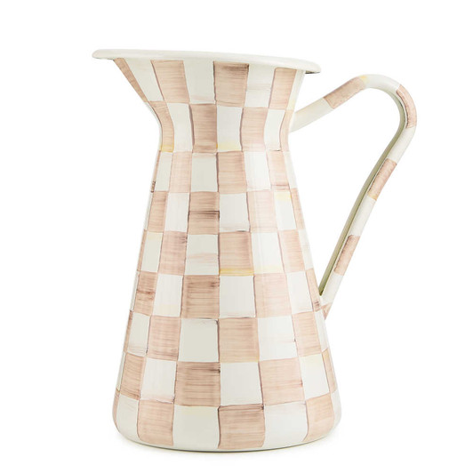 MacKenzie-Childs Mocha Check Large Practical Pitcher