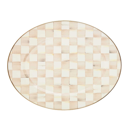 MacKenzie-Childs Mocha Check Large Oval Platter