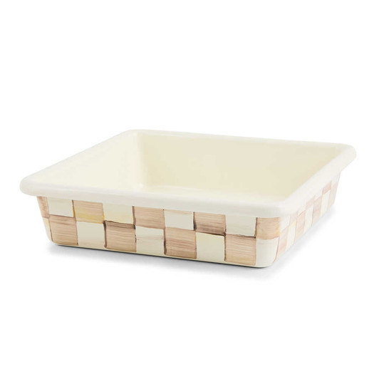 MacKenzie-Childs Mocha Check Square Baking Pan