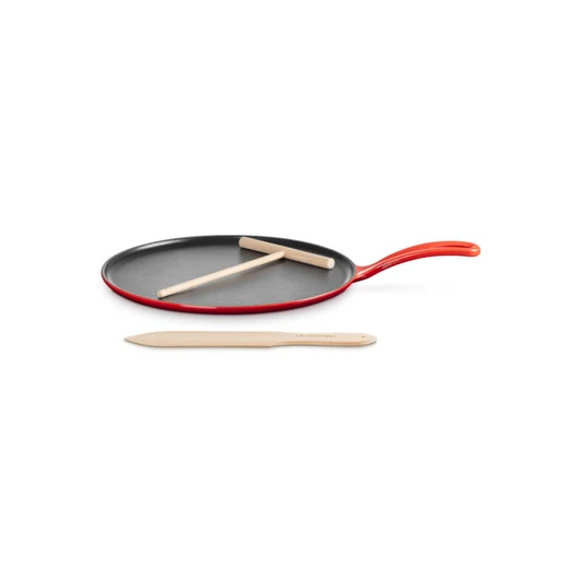Le Creuset Cast Iron Traditional Round Crepe Pan in Cerise