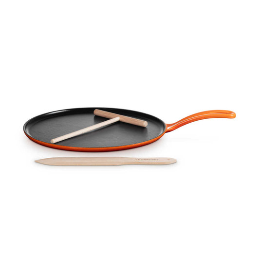 Le Creuset Cast Iron Traditional Round Crepe Pan in Flame