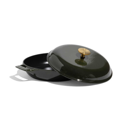 Made In Enameled Cast Iron Braiser in Willow Green