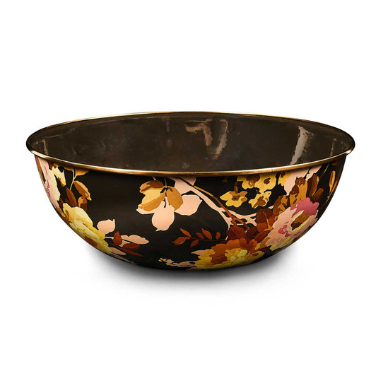 MacKenzie-Childs Wild Rose Brown Extra Large Everyday Bowl