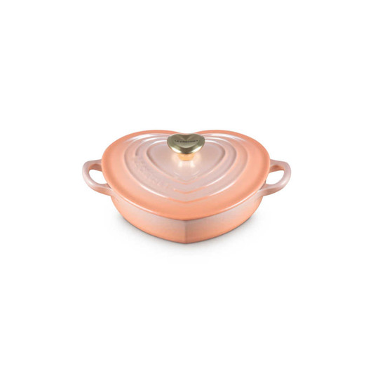 Le Creuset Shallow Heart Cocotte in Pêche